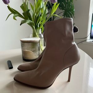 Beige zara sock boot leather size 7.5